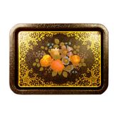 Flower tray in screen-printed sheet metal cracked effect