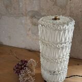 Vintage pressed glass column table lamp
