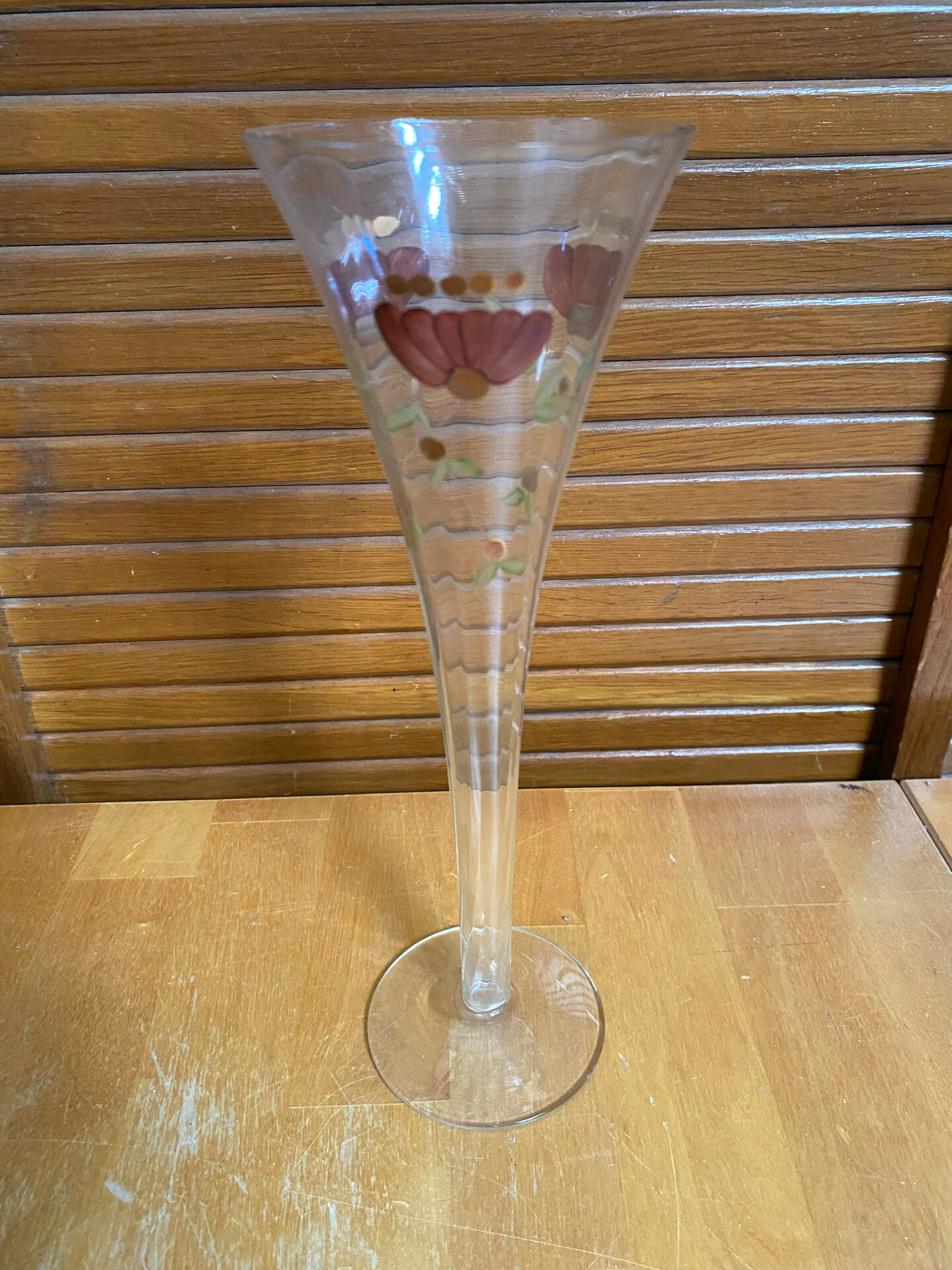 Series 9 Champagne Flutes Fine Glass Hand-Painted Floral Decor Vintage #E3