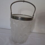 Bucket with cracked and bumpy glass ice