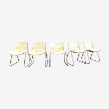 Lot de 5 chaises au design Suédois Svante Schoblom Overman