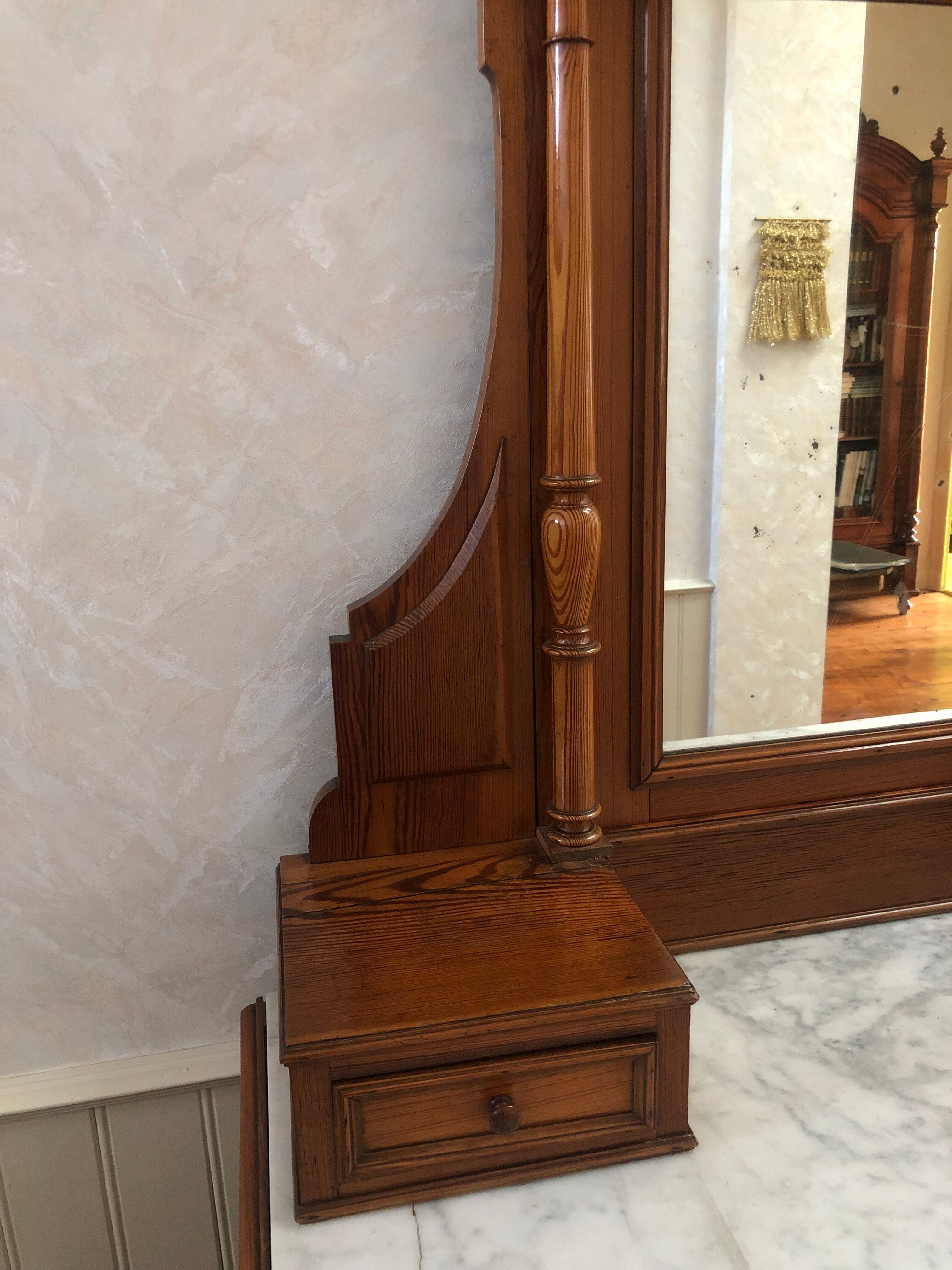 Wooden and marble dressing table