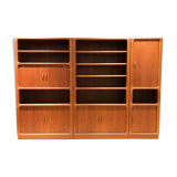 Teak wall system by Niels Bach for Dyrlund, 1970