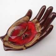 Vintage hand glazed ceramic ashtray