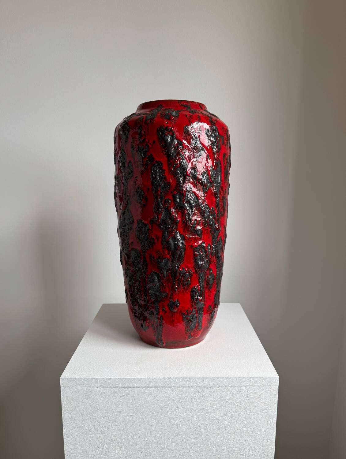 Vintage 1970s XL Scheurich Keramik Fat Lava Vase MCM West Germany