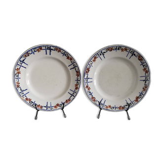 Assiettes creuses en faïence, Moulin des Loups Orchies