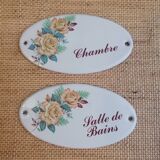 Deux plaques en tôles émaillée