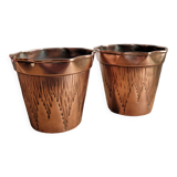 Two copper pots HE Villedieu