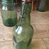 Lot de 3 bocaux et fiole en verre ancien