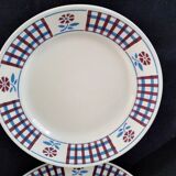 6 flat plates made of semi-porcelain from Badonviller