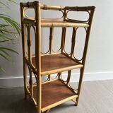 Vintage rattan bedside shelf