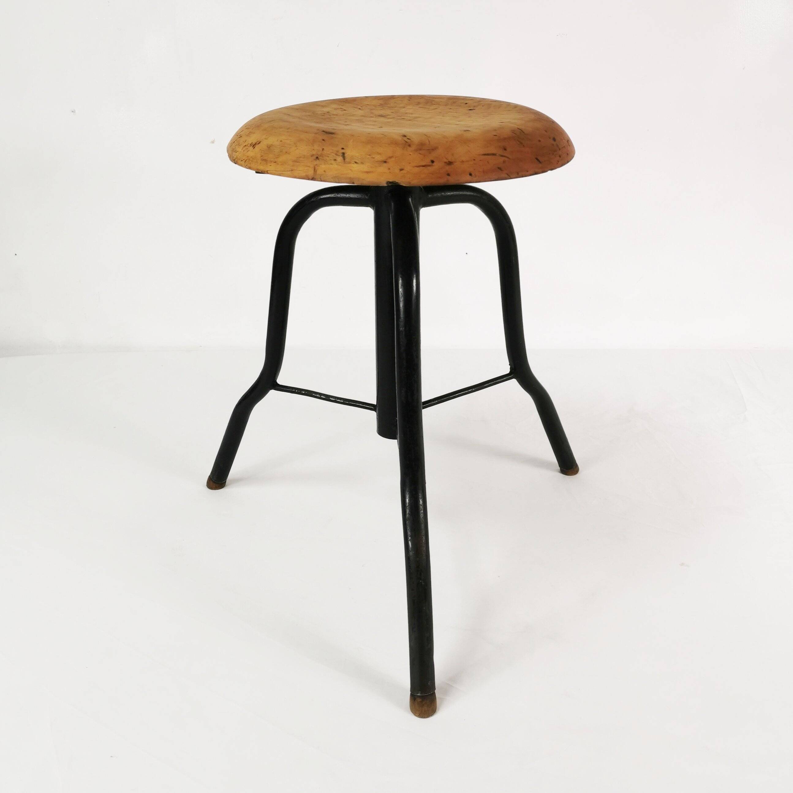 Bauhaus swivel stool, Czechoslovakia, 1960s