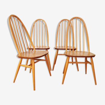 4 chaises Ercol bois naturel