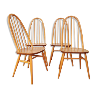 4 Ercol chairs natural wood