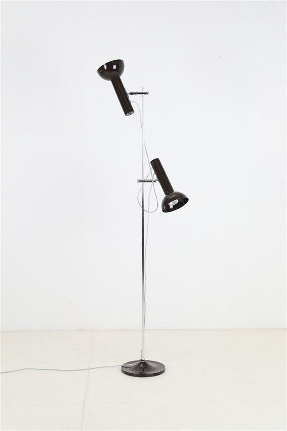 Big mid-century double-spot floor lamp / 1960s–1970s / space age / Danish modern design