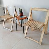 Pair of vintage folding chairs 60s