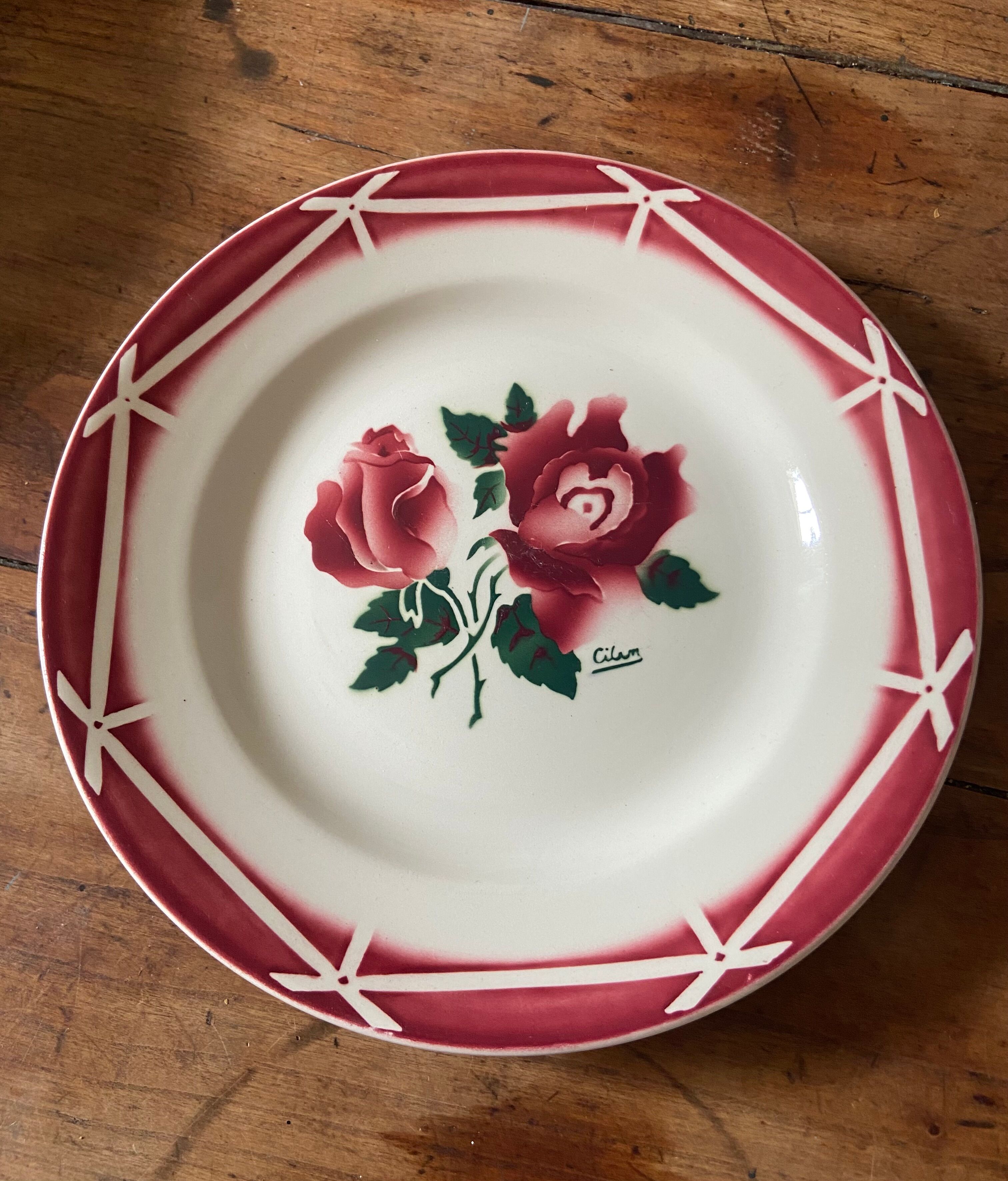 Set of dishes digoin-sarreguemines 40s model cibon