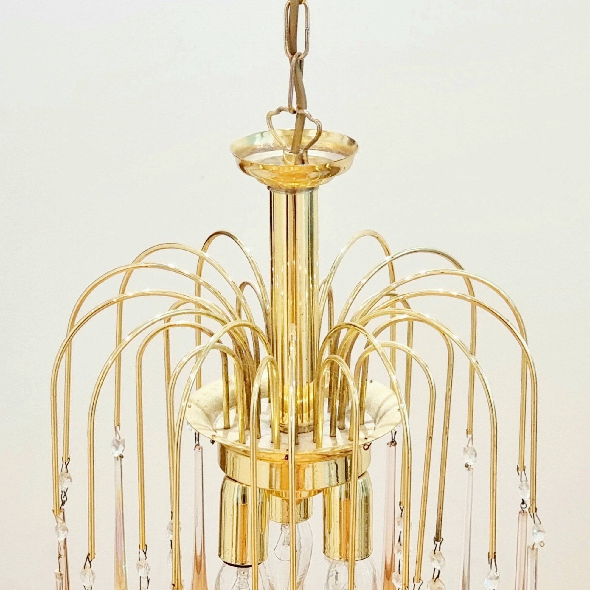 Murano Glass Teardrop Waterfall Chandelier, Italy, 1970s