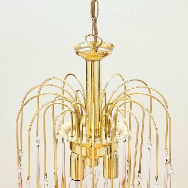 Lustre en verre de Murano en forme de larme, Italie, années 1970