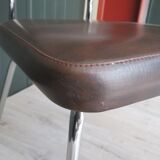 Set of 4 chairs in skaï and vintage chrome