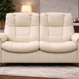 Modern Leather Sofa with Folding Backrest — Adjustable Contemporary Lounge