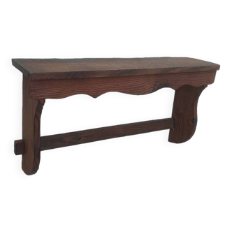 Shelving shelf pot holder vintage kitchen storage in rustic fir