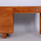 Czech Art Deco Oak Writing Desk Made in the 1930s, Restored