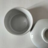 Vintage water butter dish in white porcelain - sleek design