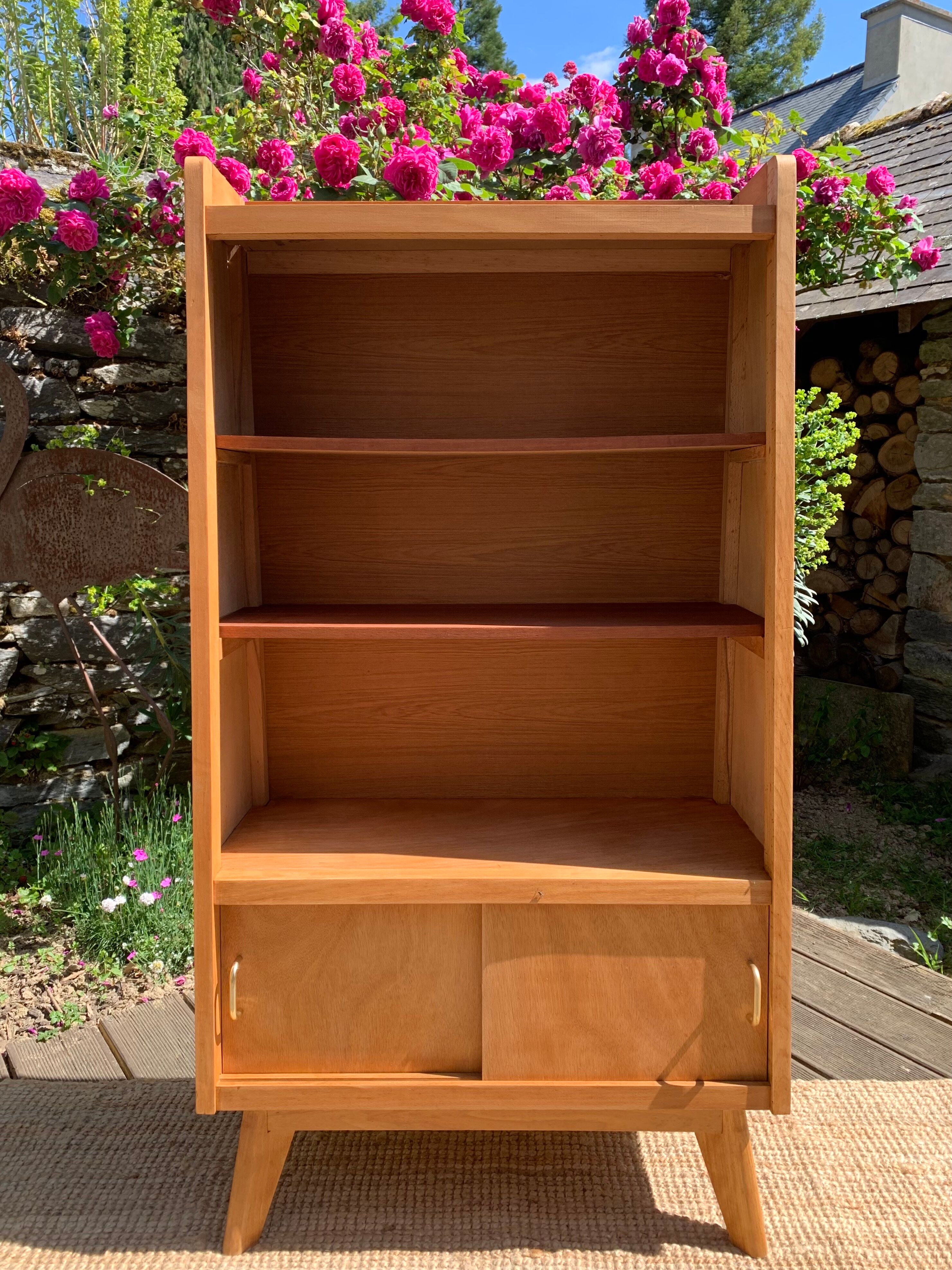Vintage compass foot bookcase
