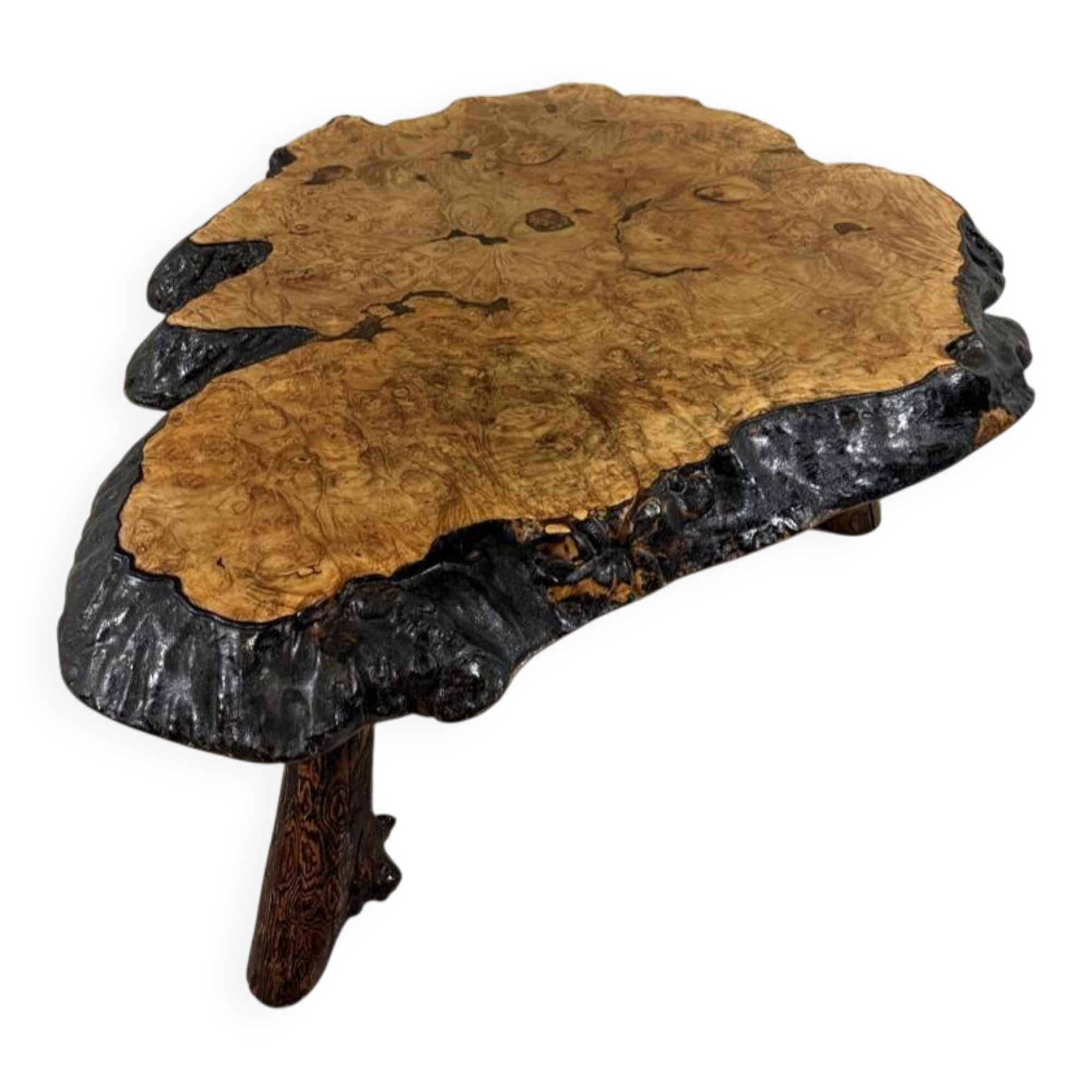 Large tree trunk coffee table by Frank Armich Canada