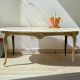 Vintage marble and bronze coffee table