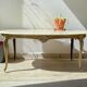 Table basse vintage en marbre et bronze