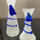 Duo of vintage soliflores vases in glass paste