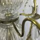 4 light bronze and crystal chandelier