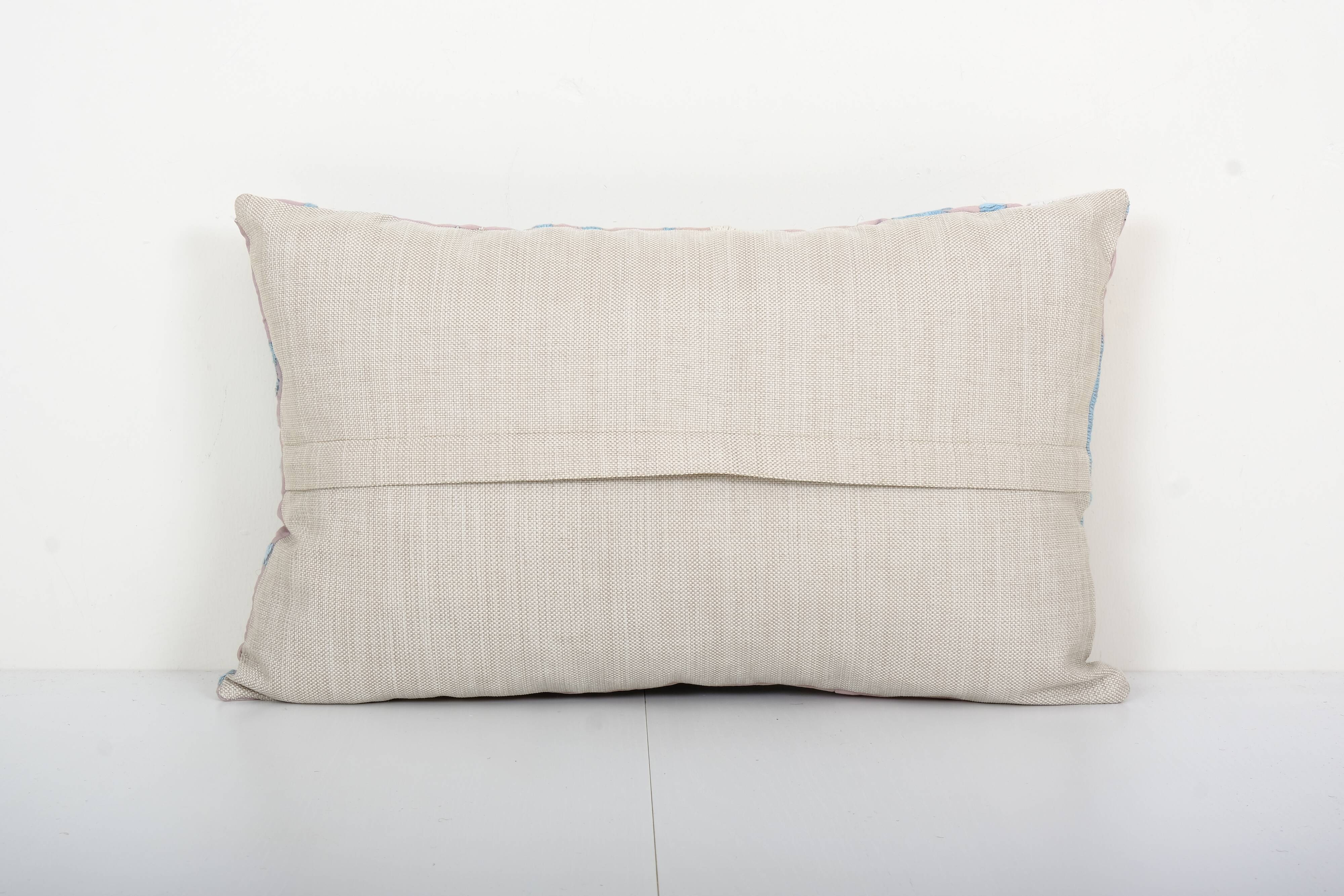 12" x 20" tashkent suzani bench pillow case made from a 19th century suzani - purple bedding lumbar