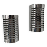 Pair of vintage wall lights, chrome metal, France 1970