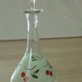 Glass carafe enamelle decor with cherries