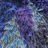 Mid-century Modern High Pile Blue Rya Rug, Sweden, 1960s