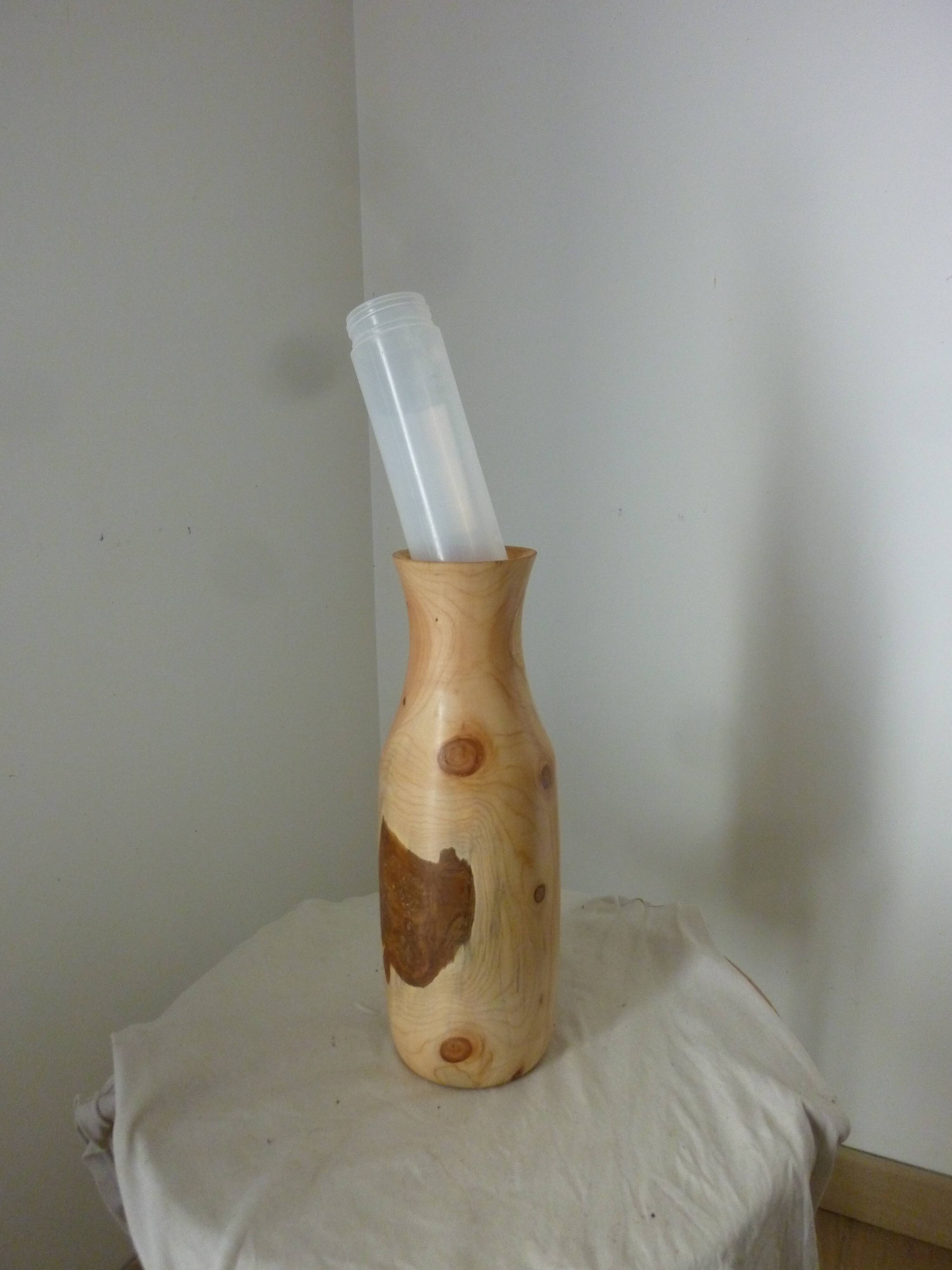 wooden vase