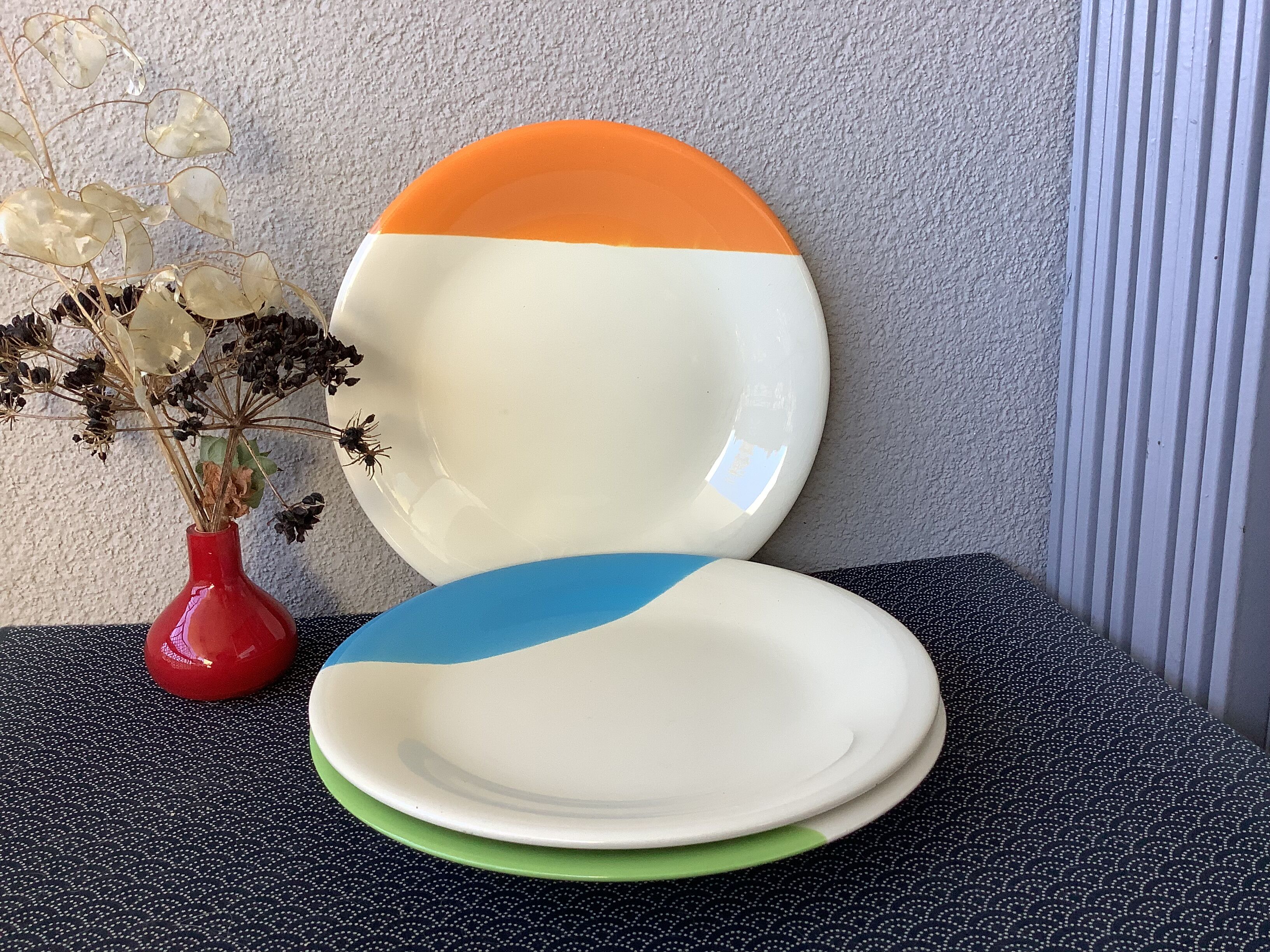 Plates Geneviève Lethu vintage modernist