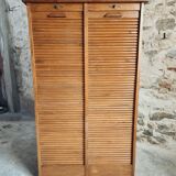 Meuble classeur ancien à rideaux – Années 1920/30 – Hêtre