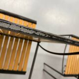 6 old metal and wood chairs, Italian design from the 80s, vintage