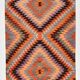 4x8 Multicolor Turkish Vintage Kilm,Bohemian Kilim Rug,125x253 Cm
