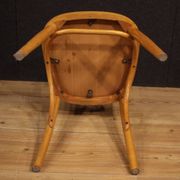 Italian Design Chairs In Exotic Wood And Faux Leather From 60s