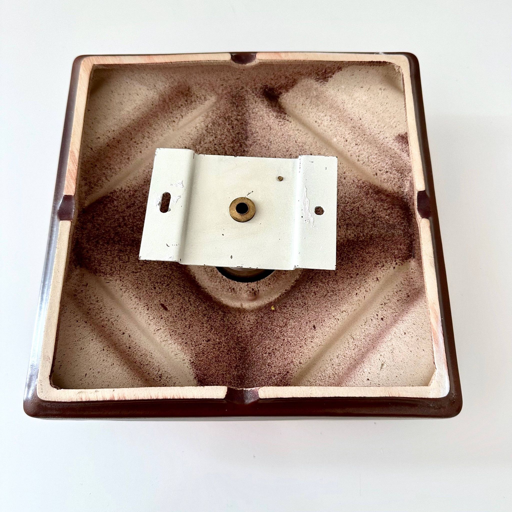 Vintage wall lamp PAN ceramic, 70's wall lamp orange, Pop Art