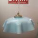 Old suspension lamp opaline blue hexagonal Art Deco 1930 TBE Ø 26.3 cm
