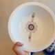 Coffee service and dessert in vintage porcelain 70s Bareuther blue décor