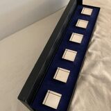 6 square silver metal knives with AVM Paris punch