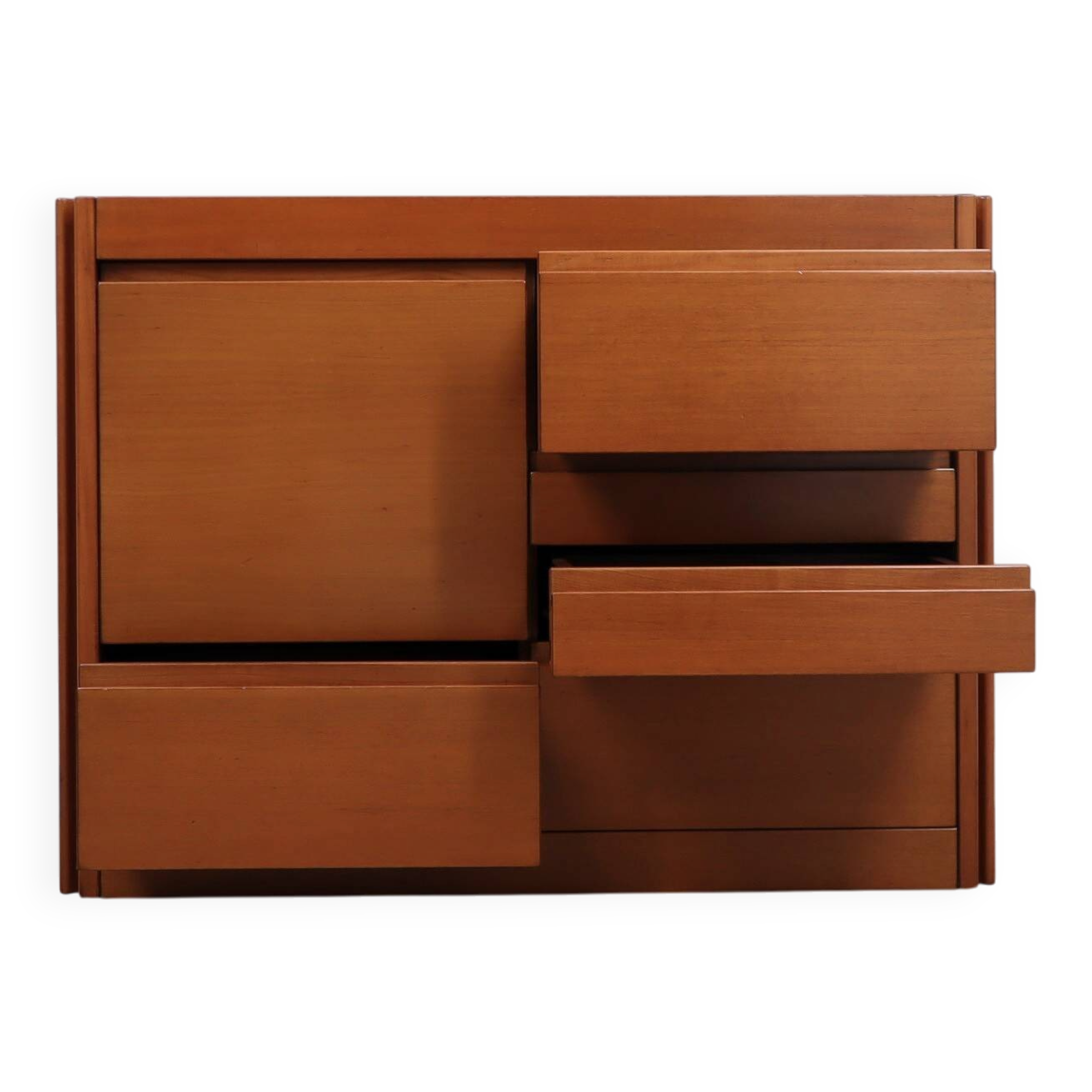 1970s Italian walnut Angelo Mangiarotti 4D series cabinet bar