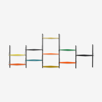 Poul Cadovius Ultra shelf system in colored metal, 1960